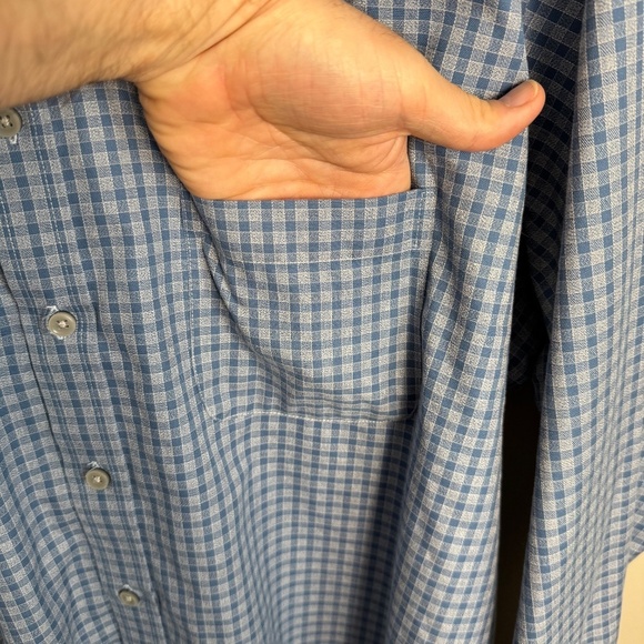 Joseph Abboud Men's Long‎ Sleeve Mini Check Button Up Shirt Blue Size X-Large - Picture 4 of 12